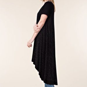 NEW VOCAL black cardigan duster western boho SM-XL biker rocker harley wrap sexy